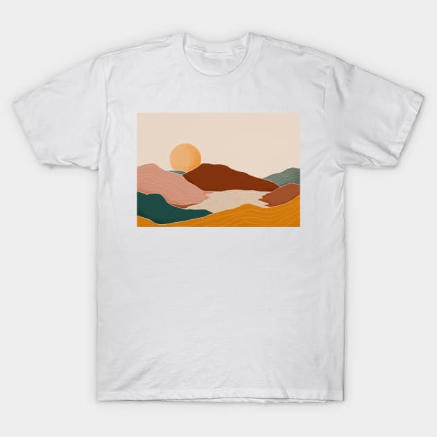 Modern Eathy Tones Mountains 10 T-Shirt by gusstvaraonica